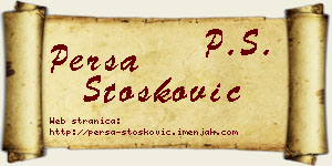 Persa Stošković vizit kartica